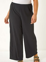 Roman Black Curve Textured Stretch Trousers - Image 4 of 5