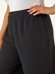 Roman Black Curve Textured Stretch Trousers - Image 5 of 5