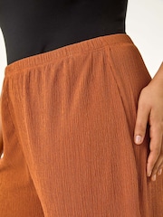 Roman Brown Curve Textured Stretch Trousers - Image 5 of 5