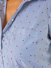 Roman Blue Curve Dobby Spot Stripe Shirt - Image 5 of 5