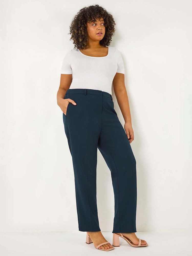 Roman Blue Curve Straight Leg Trousers - Image 1 of 5
