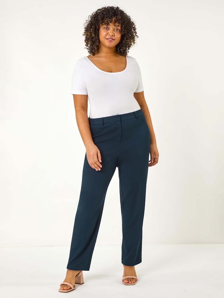 Roman Blue Curve Straight Leg Trousers - Image 2 of 5