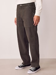 Brown Relaxed Fit Fatigued Denim Trousers - Image 1 of 13