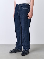 Indigo Blue Textured Denim Jeans - Image 1 of 10