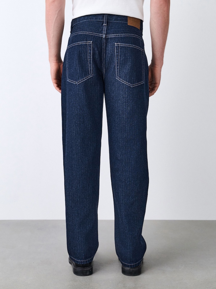 Indigo Blue Textured Denim Jeans - Image 2 of 10