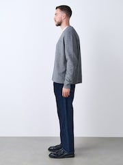 Indigo Blue Textured Denim Jeans - Image 4 of 10