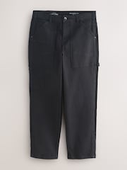 Black Relaxed Fit Fatigued Denim Trousers - Image 8 of 11