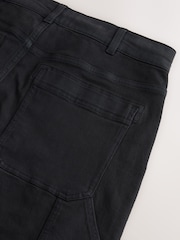 Black Relaxed Fit Fatigued Denim Trousers - Image 9 of 11