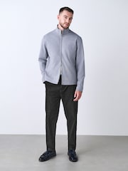 Black Regular Fit Single Pleated Denim Chino Trousers - Image 2 of 11