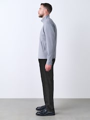 Black Regular Fit Single Pleated Denim Chino Trousers - Image 3 of 11