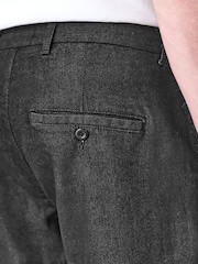 Black Regular Fit Single Pleated Denim Chino Trousers - Image 6 of 11