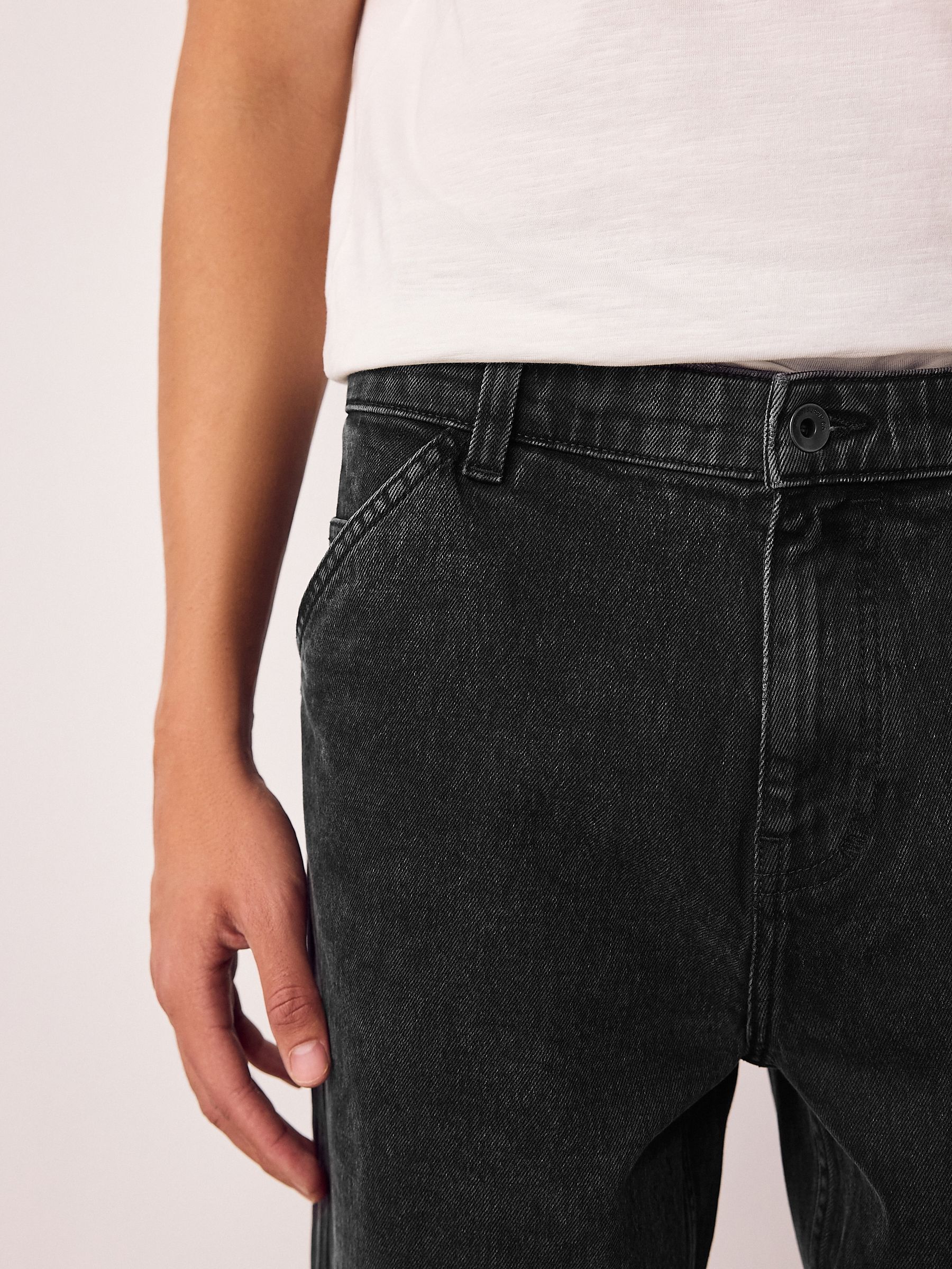 Buy Black Relaxed Tapered Fit Denim Jeans from Next USA
