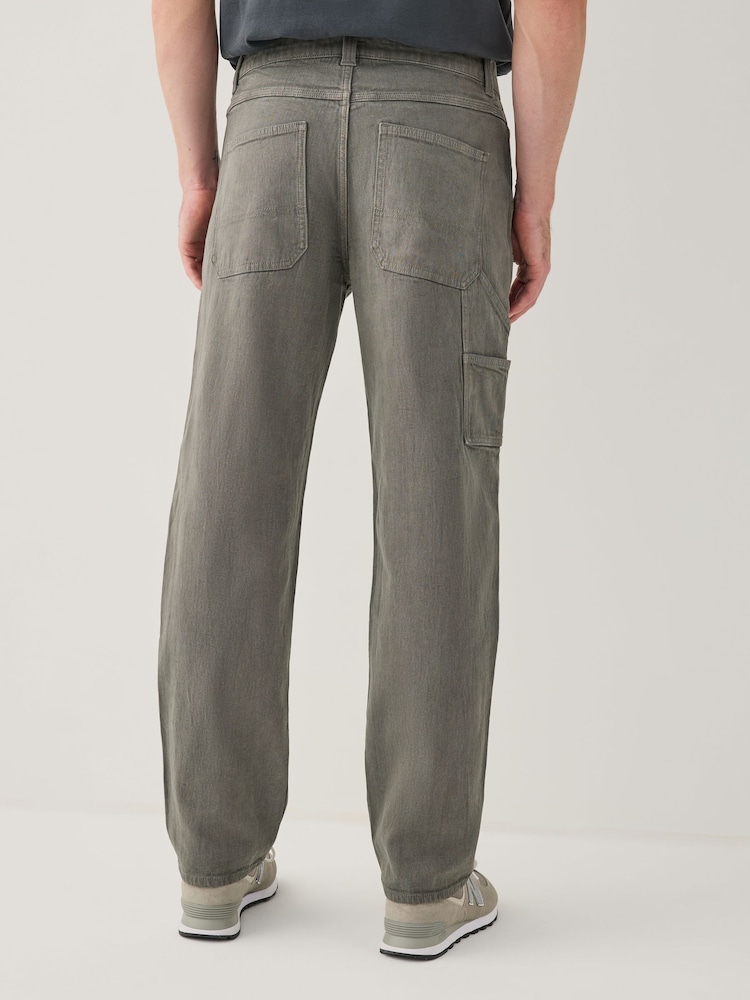Khaki Green Relaxed Fit Carpenter Jeans - Image 2 of 11 Khaki Green Relaxed Fit Carpenter Jeans - Image 2 of 11