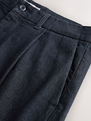 Indigo Blue Regular Fit Single Pleated Denim Chino Trousers - Image 8 of 10