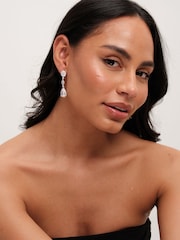 Jon Richard Silver Tone Cubic Zirconia Statement Pear Drop Earrings - Image 3 of 3