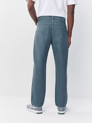 Light Blue Straight Fit Canvas Denim Jeans - Image 2 of 9