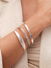 Jon Richard Gold Tone Ribbed Polished Cuff Bracelet - Image 2 of 3