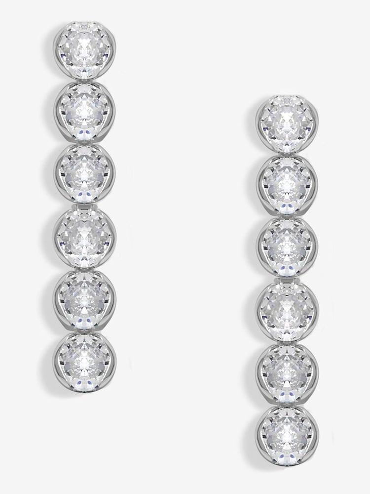 Jon Richard Silver Tone Cubic Zirconia Tennis Drop Earrings - Image 1 of 1