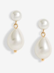 Jon Richard Silver Pearl Peardrop Earrings - Image 1 of 3