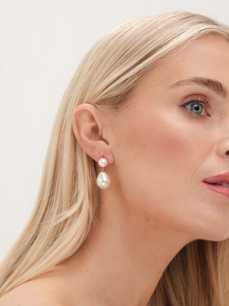 Jon Richard Silver Pearl Peardrop Earrings - Image 3 of 3