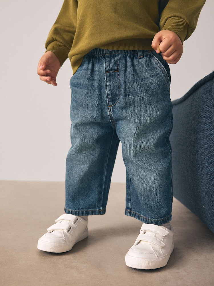 Mid Blue Denim Pleat Front Jeans (3mths-7yrs) - Image 1 of 8