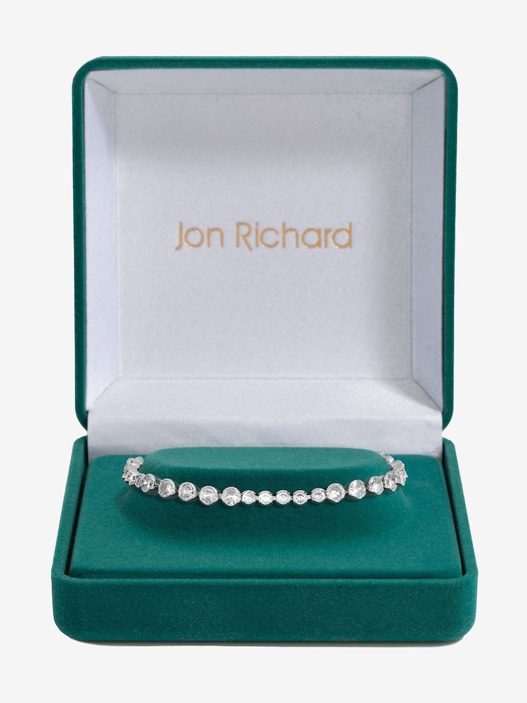 Jon Richard Silver Tone Cubic Zirconia Mixed Stone Tennis Bracelet - Image 1 of 3 Jon Richard Silver Tone Cubic Zirconia Mixed Stone Tennis Bracelet - Image 1 of 3