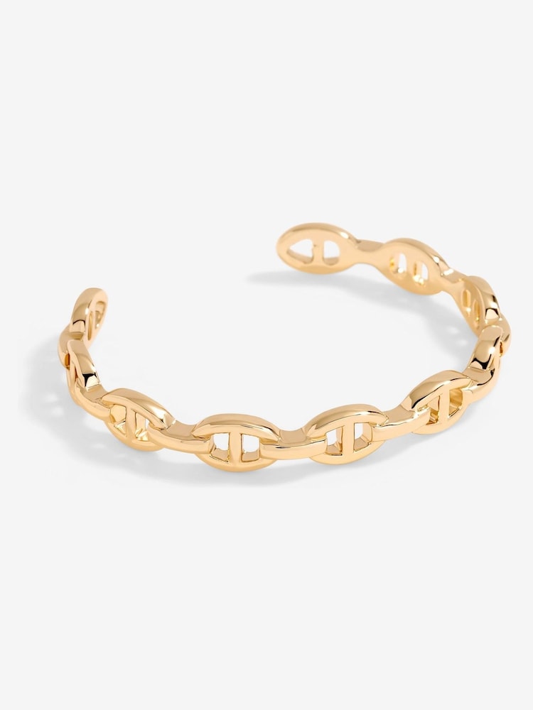 Jon Richard Gold Tone Polished Link Cuff Bracelet - Image 1 of 3