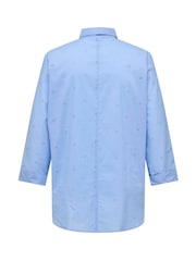 ONLY Curve Blue Embroidered 100% Cotton Long Sleeve Loose Shirt - Image 6 of 6
