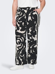 ONLY Curve Black Printed Wide Leg Trousers - Image 2 of 7