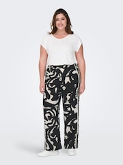 ONLY Curve Black Printed Wide Leg Trousers - Image 3 of 7