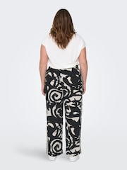 ONLY Curve Black Printed Wide Leg Trousers - Image 4 of 7