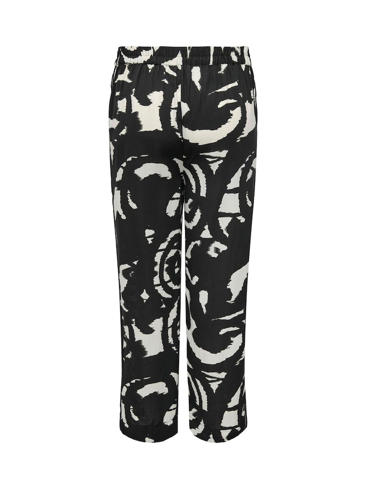 ONLY Curve Black Printed Wide Leg Trousers - Image 7 of 7