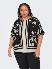 ONLY Curve Black Contrast Stripe Blouse - Image 5 of 8