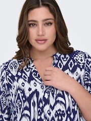 ONLY Curve Blue 3/4 Sleeve Smock Dress - Image 5 of 7