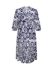 ONLY Curve Blue 3/4 Sleeve Smock Dress - Image 6 of 7