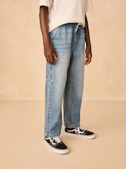 Mid Blue Denim Denim Pull On Carpenter Jeans (3-16yrs) - Image 1 of 8