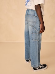 Mid Blue Denim Denim Pull On Carpenter Jeans (3-16yrs) - Image 3 of 8