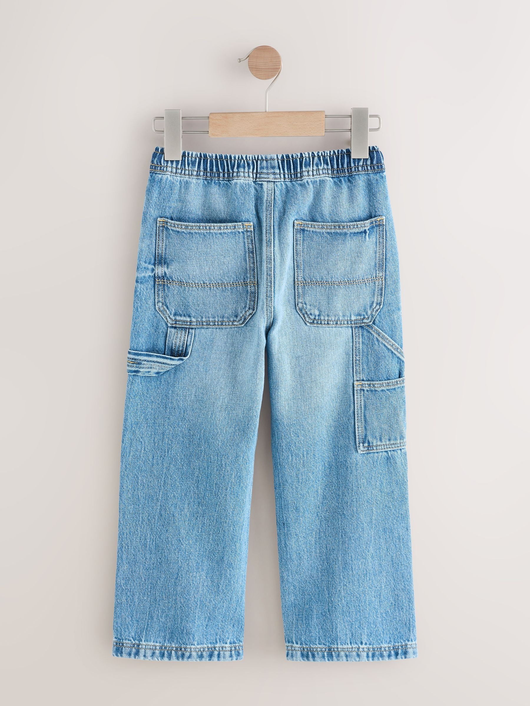 Buy Mid Blue Denim Denim Pull On Carpenter Jeans (3-16yrs) from