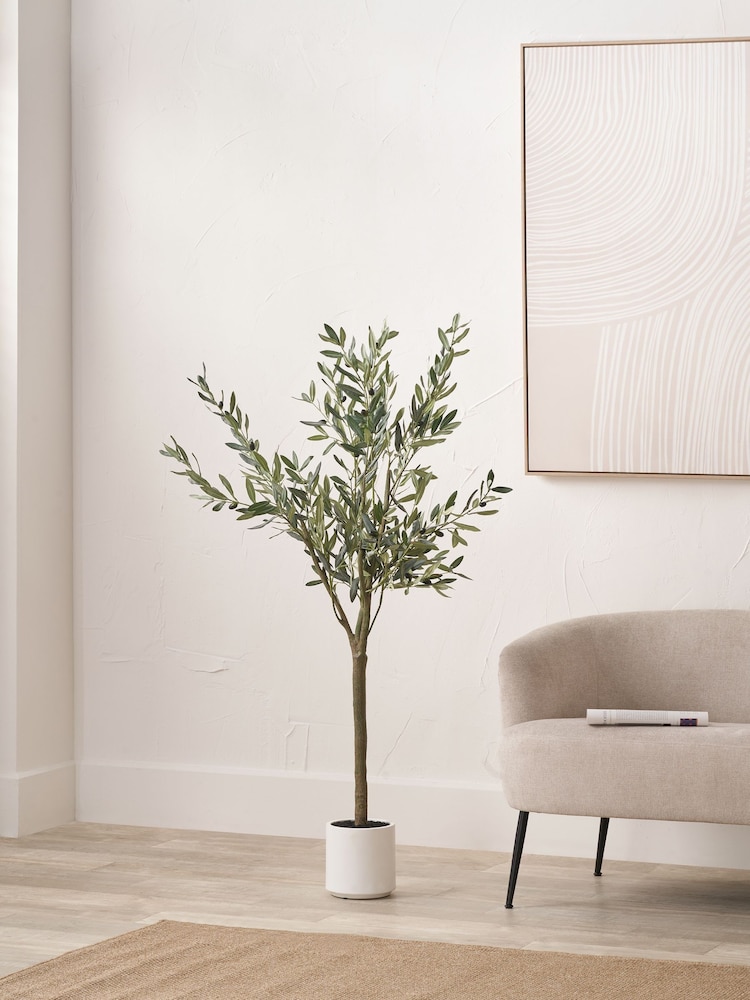 Pacific Lifestyle Green Medium Artificial Olive Tree in Pot - Image 1 of 3