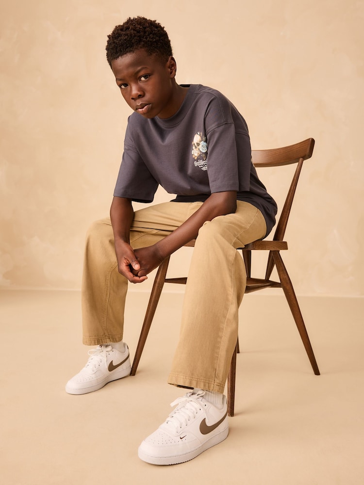Stone Wide Fit Pull On Twill Jeans (3-16yrs) - Image 2 of 8