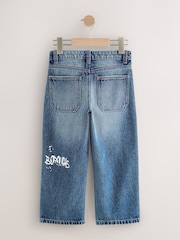 Varsity All-Over Print Mid Blue Denim Wide Fit Authentic Jeans (3-16yrs) - Image 7 of 9