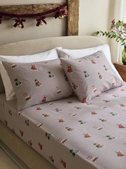 Natural Hamish Christmas Fitted Sheet and Pillowcase Set - Image 1 of 2