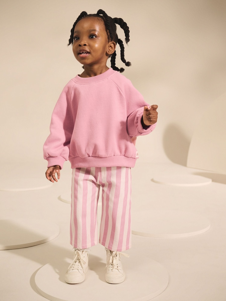 Pink Stripe Wide Leg Trousers (3mths-7yrs) - Image 8 of 8