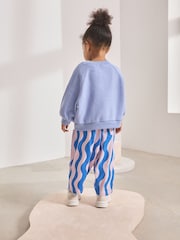 Blue/Lilac Wave Stripe Textured Barrel Leg Trousers (3mths-7yrs) - Image 3 of 8