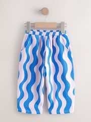 Blue/Lilac Wave Stripe Textured Barrel Leg Trousers (3mths-7yrs) - Image 5 of 8