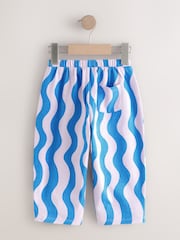Blue/Lilac Wave Stripe Textured Barrel Leg Trousers (3mths-7yrs) - Image 6 of 8