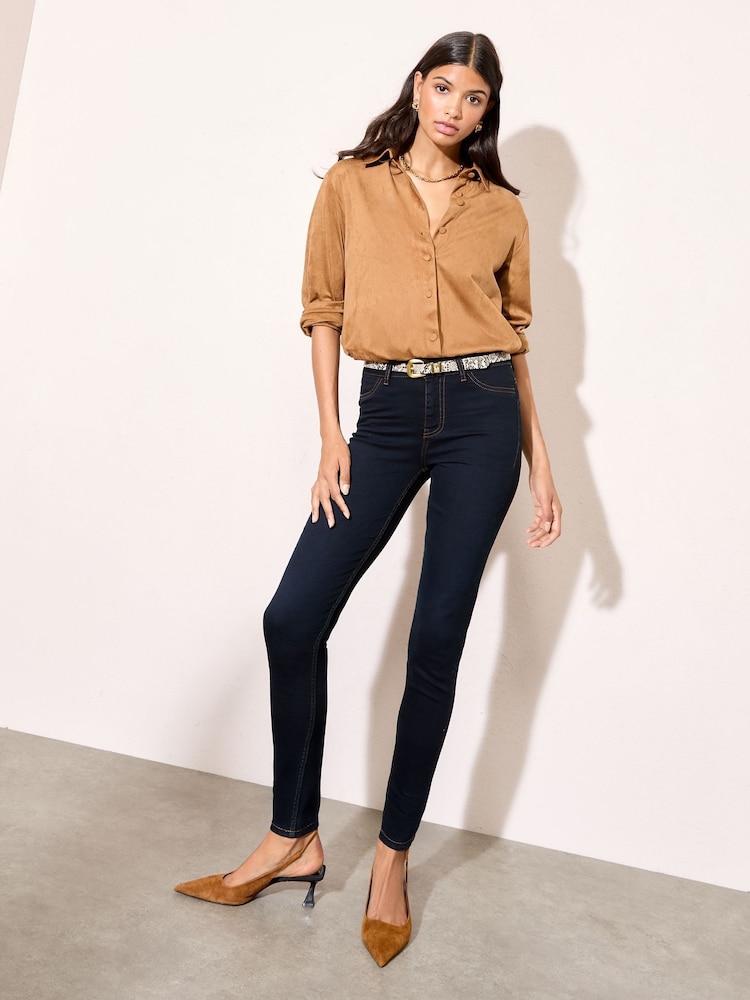 Tintenblau - Friends Like These Jeggings mit hohem Bund - Bild 2 von 5