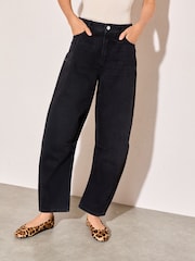 Friends Like These Black Denim Barrel Jeans - Image 2 of 4