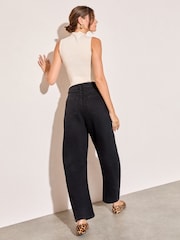 Friends Like These Black Denim Barrel Jeans - Image 4 of 4