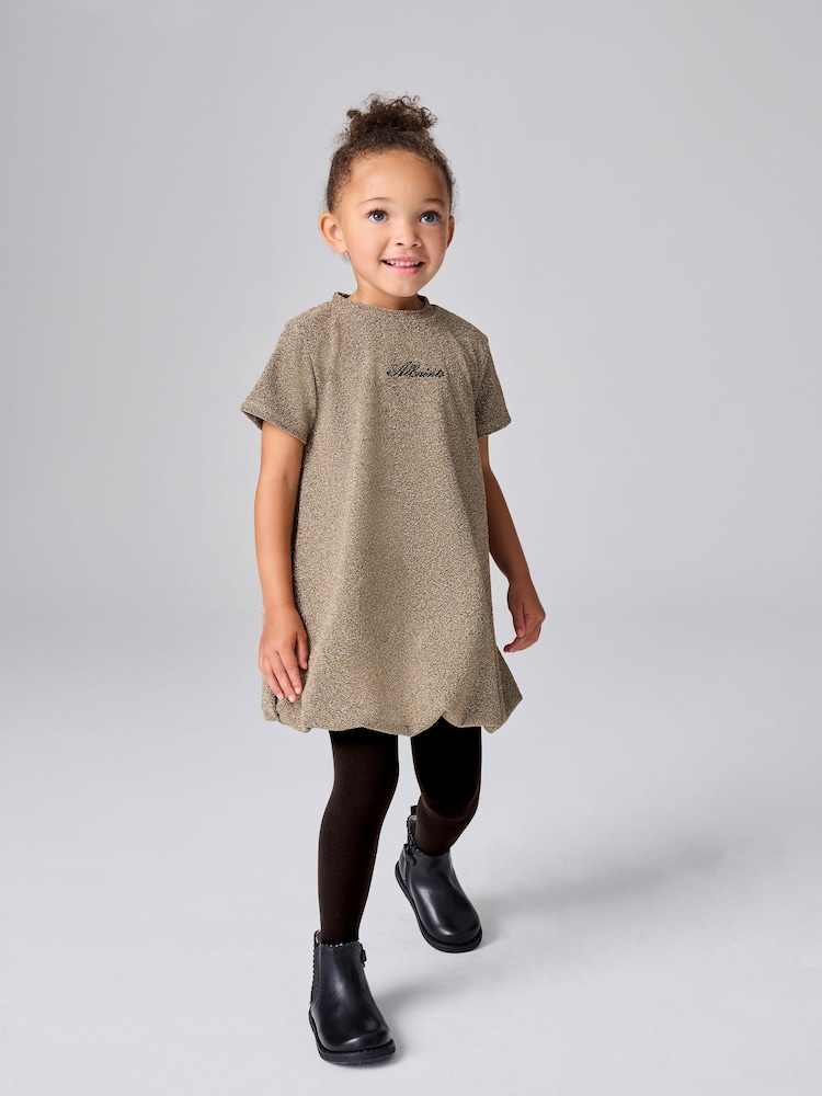 smALLSAINTS Gold Glitter Bubble Younger Girls Dress - Image 3 of 3 smALLSAINTS Gold Glitter Bubble Younger Girls Dress - Image 3 of 3